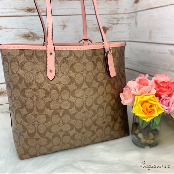 Coach petal Khaki reversible city signature tote - Picture 3 of 8